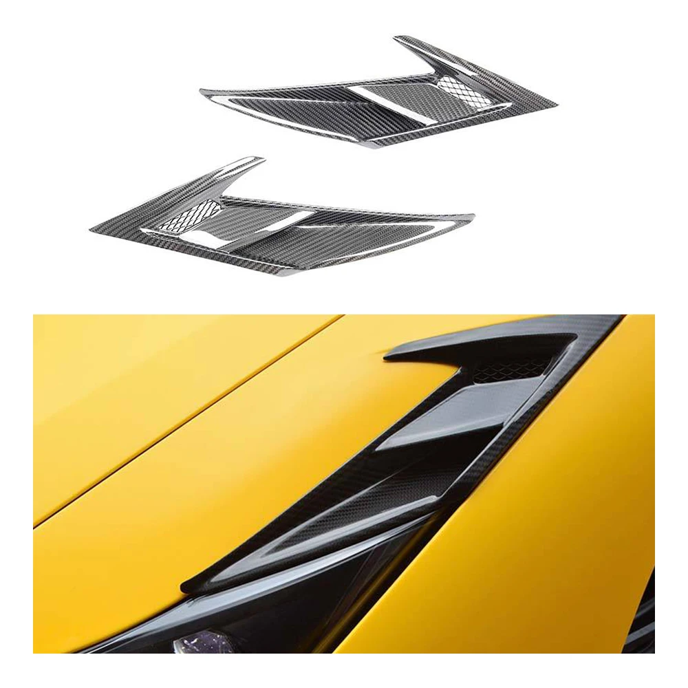 Dry Carbon Fiber Front Bumper Vent Trim Covers Pre-Preg Style for Ferrari F8 Tributo Spider