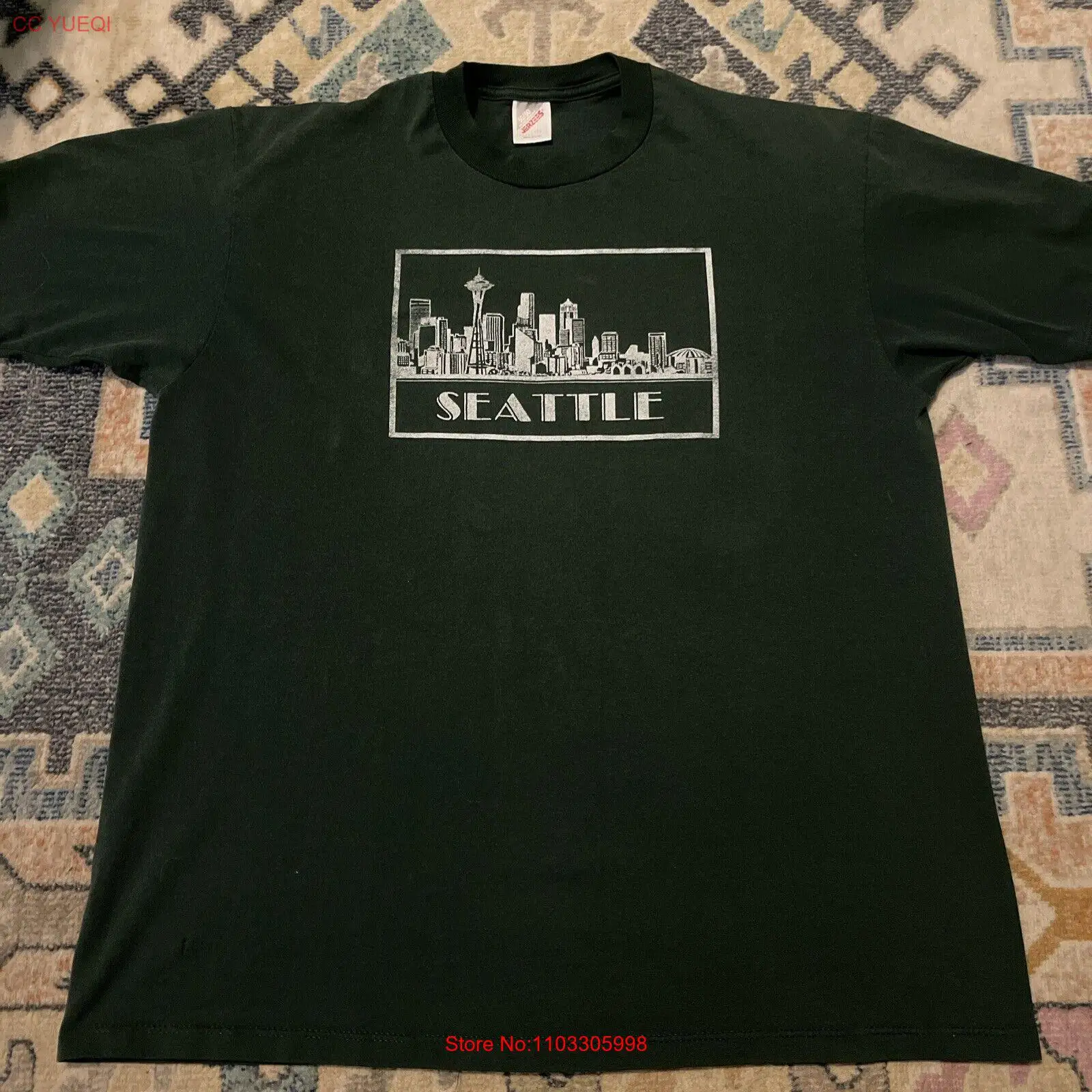 Винтажная туристическая Футболка Сиэтл Вашингтон, зеленая футболка, размер XL