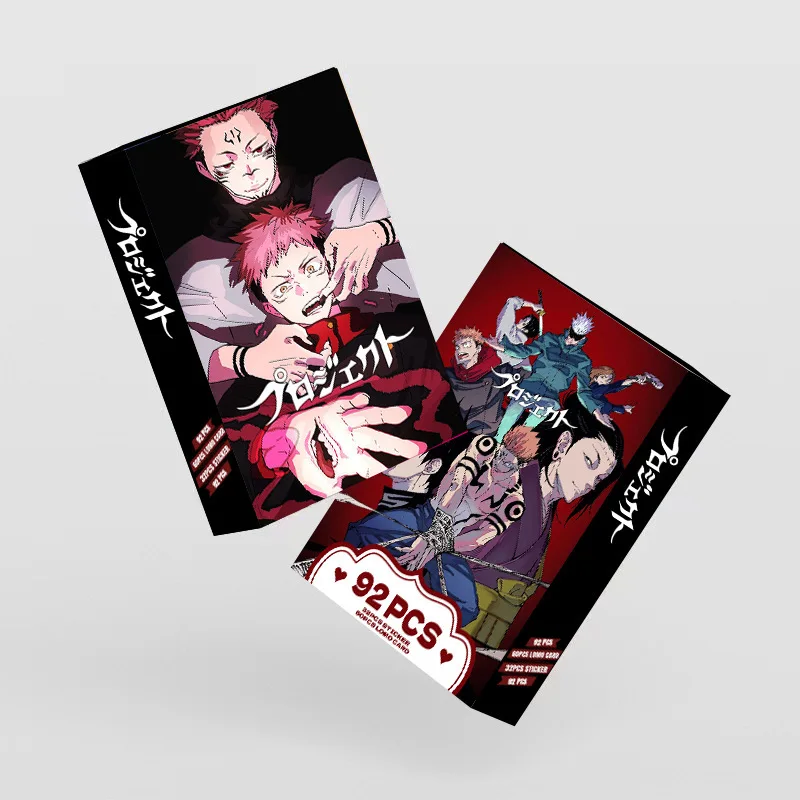 92 Pcs Cards Jujutsu Kaisen Double-Sided Cards, LOMO Cards, Anime Merchandise Box Set view 5