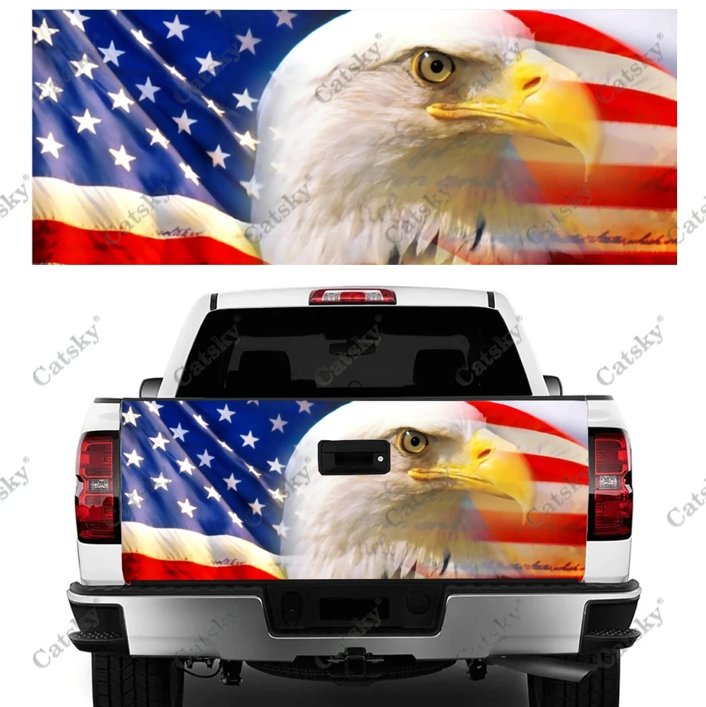 

American Flag Eagle Car Tail Trunk Protect Vinly Wrap Sticker Decal Auto Hood Decoration Engine Cover for SUV Off-road Pickup