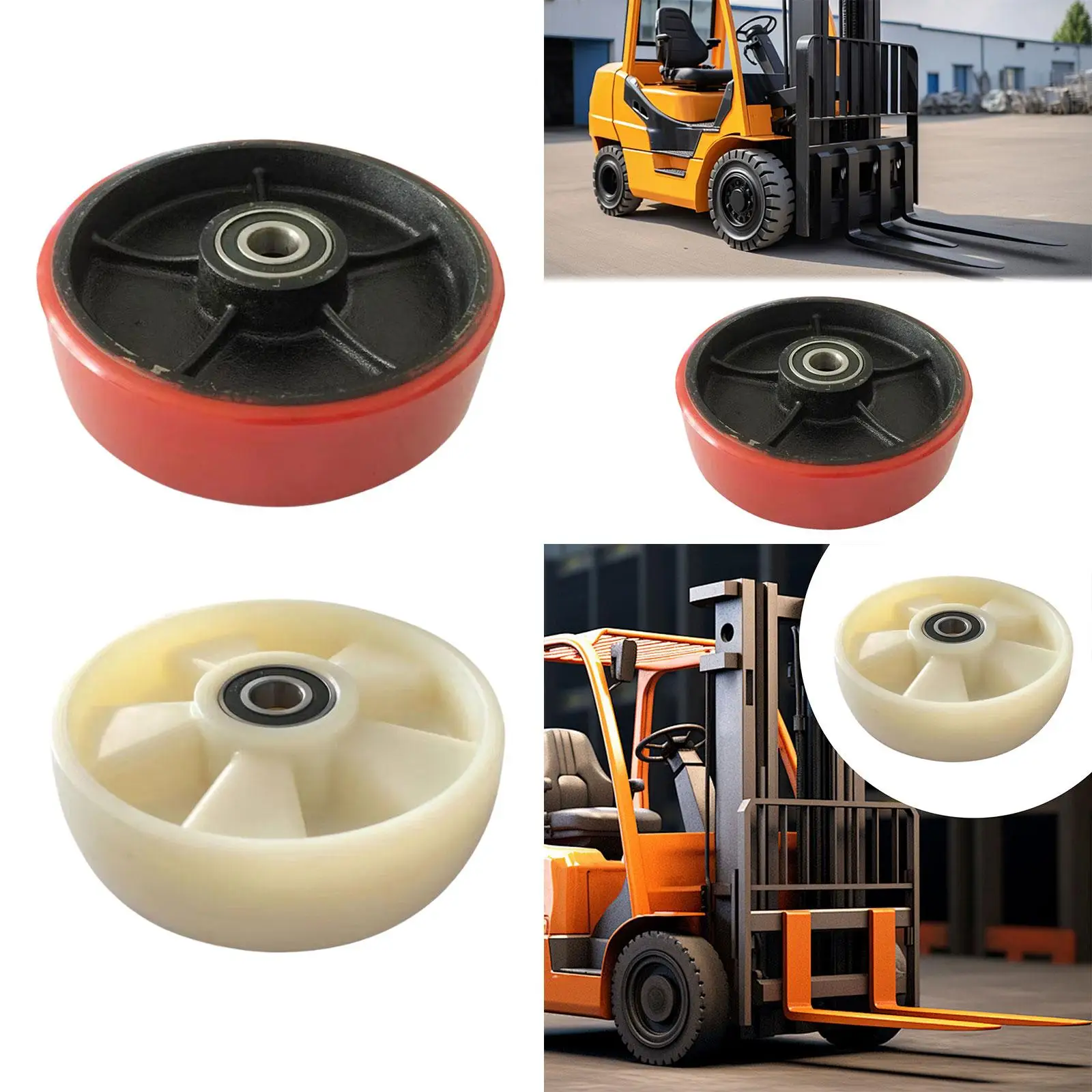 Hydraulic Truck Wheel with Bearings Easy to Replace Abrasion-resistant Fork Lift Castor for Industrial Trolleys Ground Bull Cart