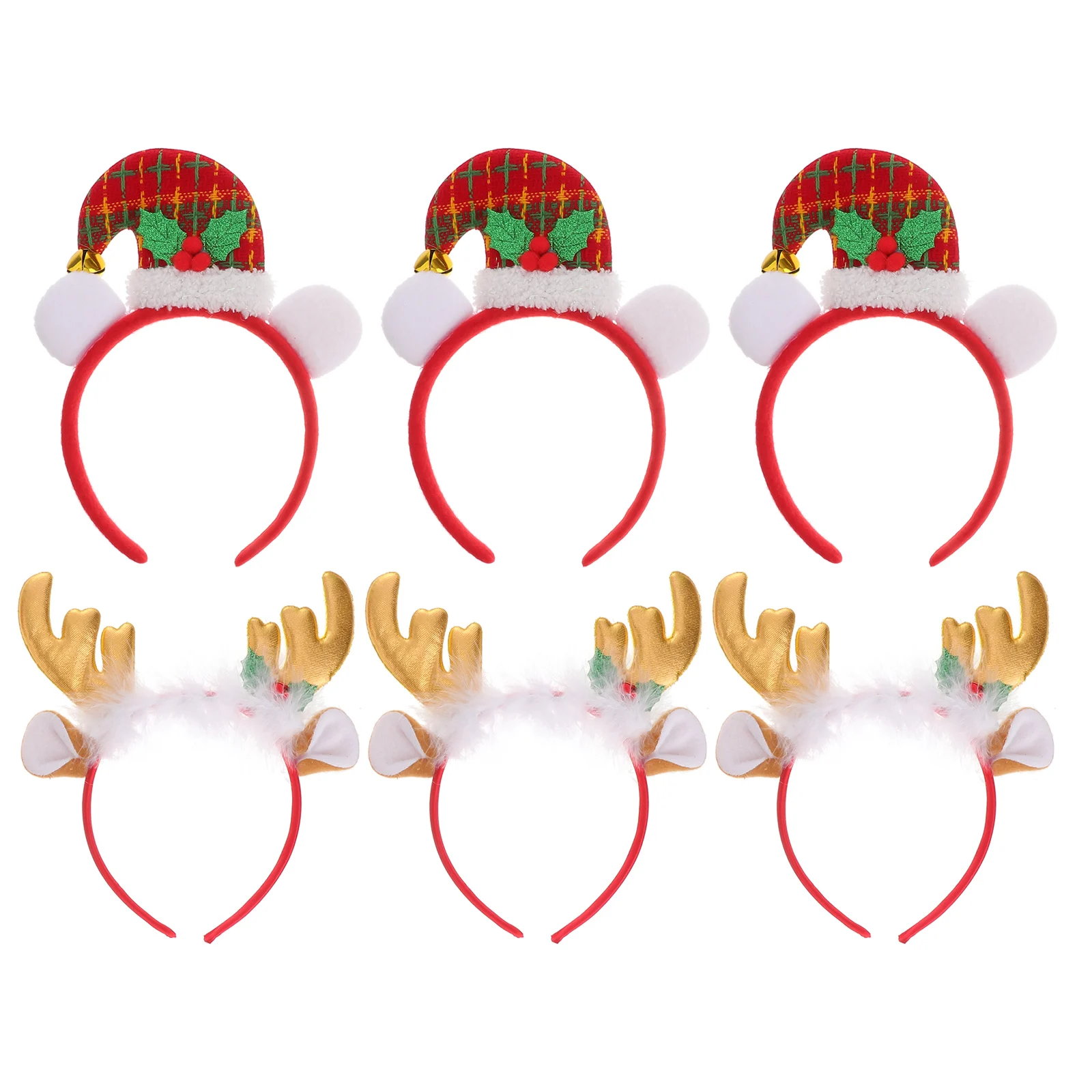 

6 Pcs Christmas Headband Hair Hoop Deer Antlers Headdress Headbands Headwear for Party Lightweight Non Fading Elastic