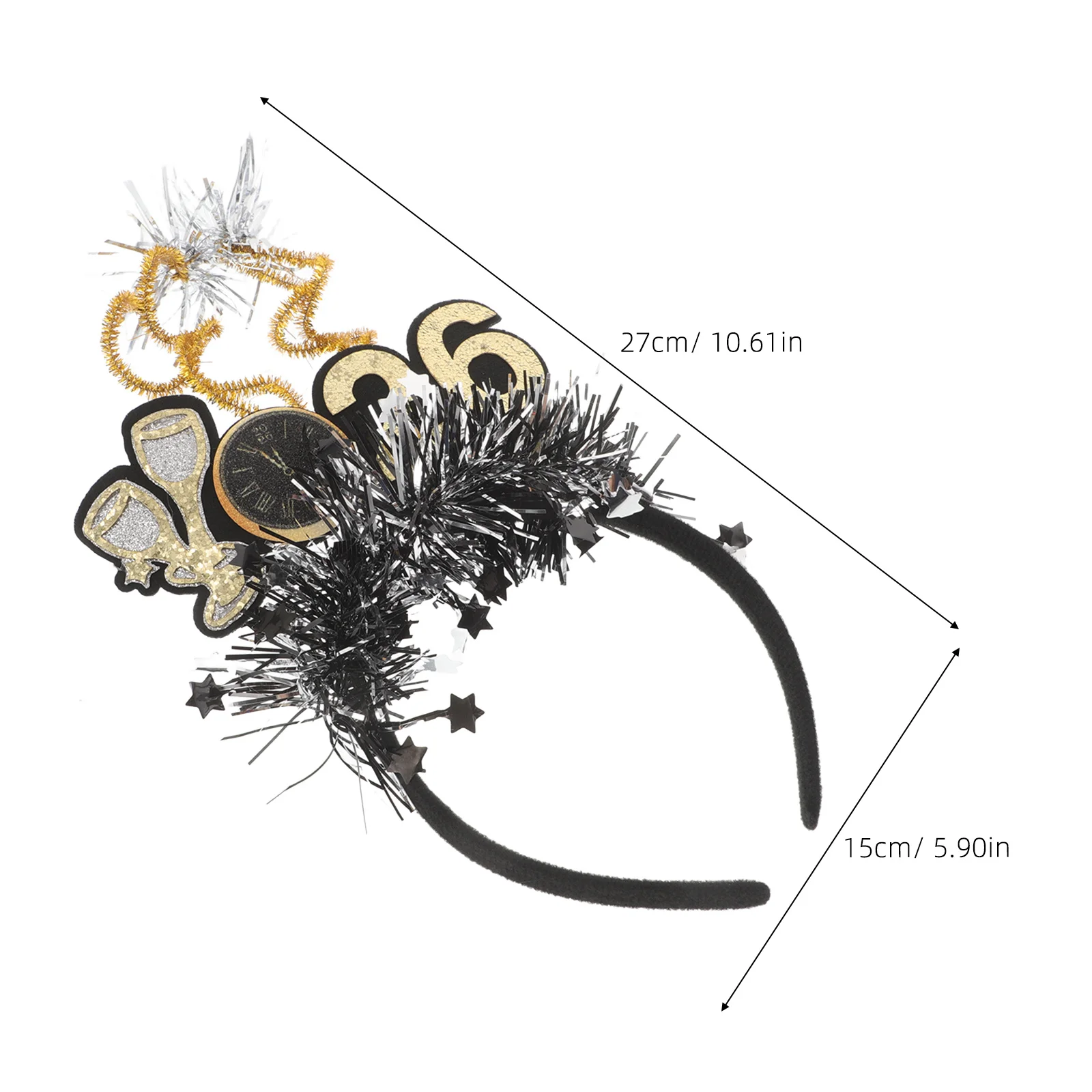 3 قطعة عقال ليلة رأس السنة سباركلي ستار الترتر الزخرفية الشعر هوب ل 2026 مهرجان الحفلات النساء السنة الجديدة اكسسوارات الحفلات