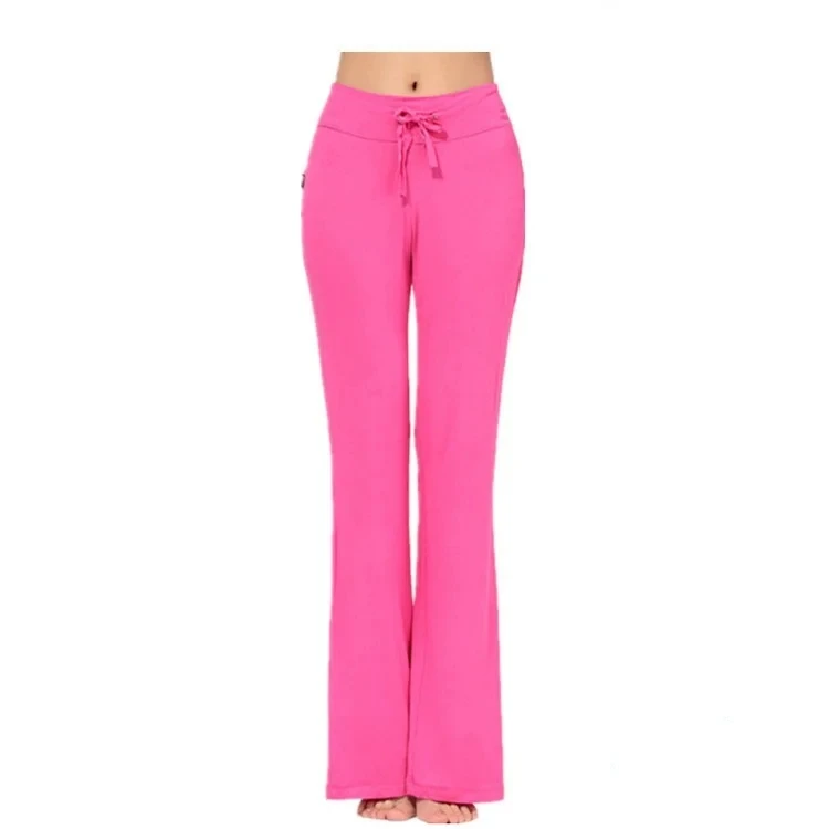

Women Solid Color High Waist Drawstring Wide Leg Long Pants Yoga Dance Trousers Wide Leg for yoga running jogging gymnastics new
