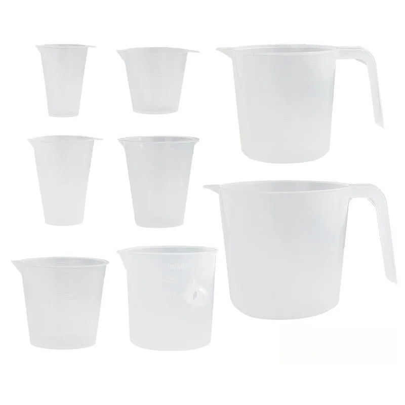 Thickened Transparent Measuring Cup, 50-1000ml Graduated Plastic Beaker