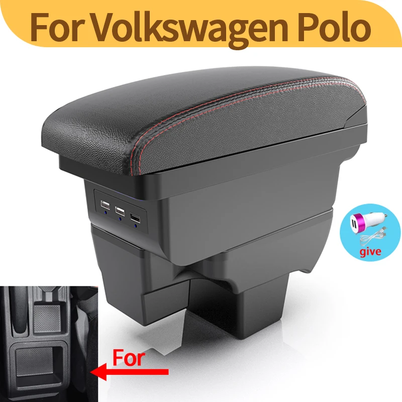 For Volkswagen Polo Armrest box For VW Polo Car Armrest Dedicated Retrofit 2020-2024 Storage Box Retrofit parts Car Accessories