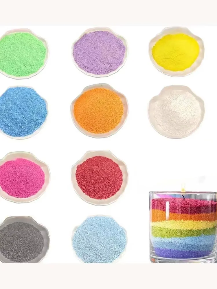 A Set of 10 Colors of Sand Wax Set(20G of Each Color), Colored Sand Wax Cup DIY Set, Floating Wax, Pearl Wax Making Kit