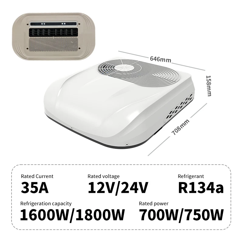 المصنع مباشرة منخفضة الضوضاء وحدة تيار متردد كهربائي تبريد سريع مكيف هواء صغير لوقوف السيارات لشاحنة صغيرة RV 12 فولت 24 فولت R134A سيارة التيار المتناوب #2
