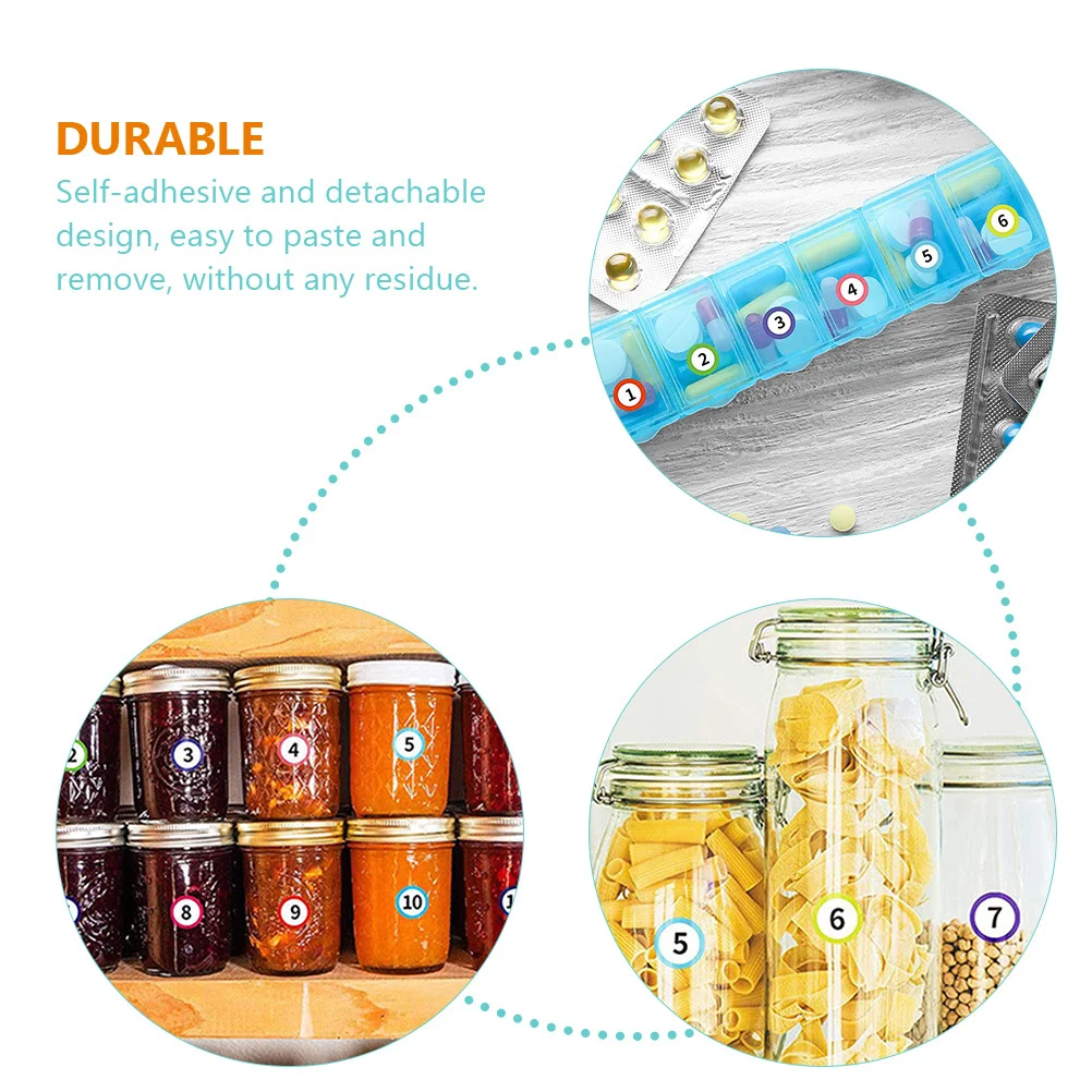 

500pcs Colorful Round Number Stickers 1-40 Self-Adhesive Detachable Labels For Diy Craft Wall Door Decor Kids Party Favors