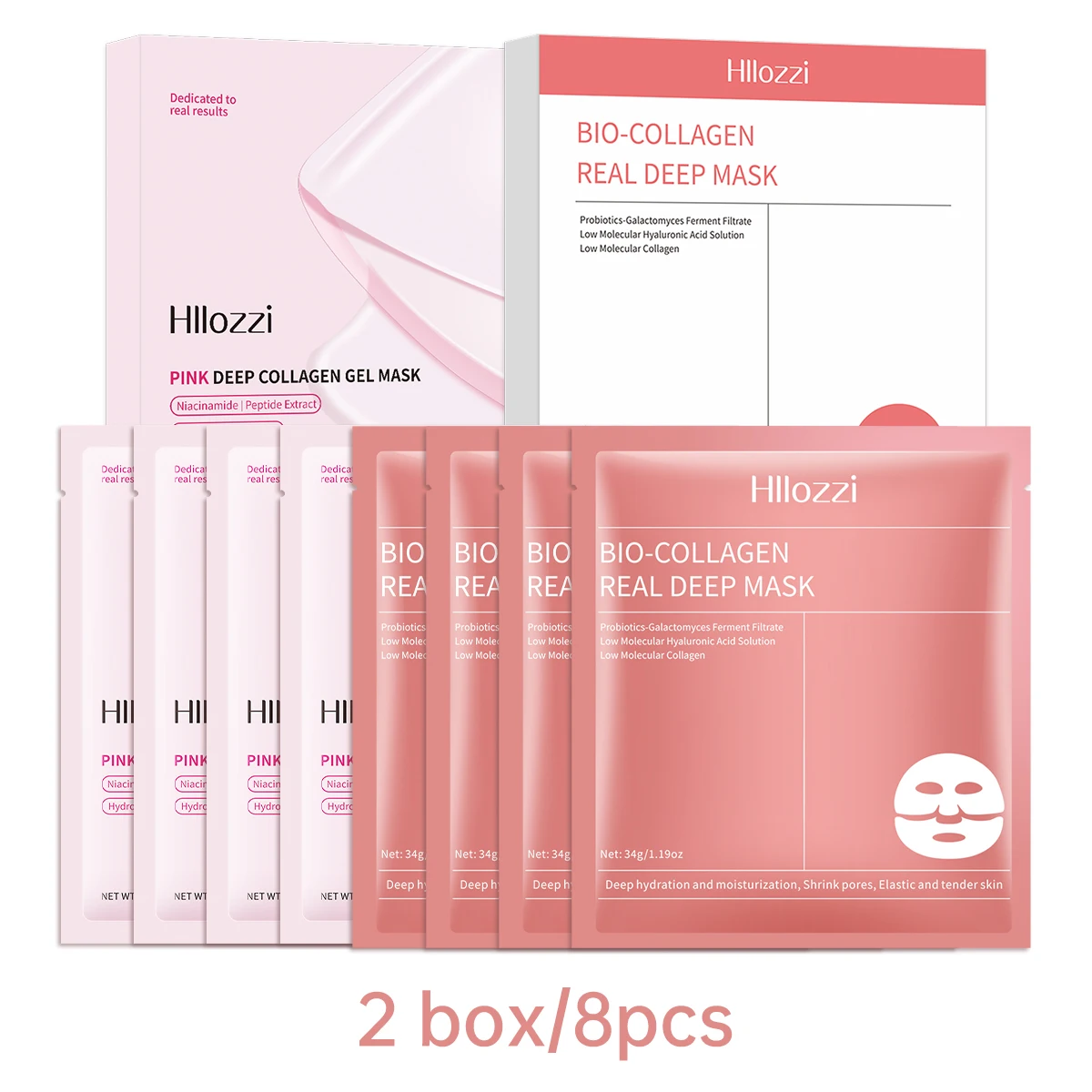 MASCARILLA DE GEL DE COLÁGENO PROFUNDO ROSA Bio-collagen Real Deep Mask hidrata, ilumina y unifica el tono de la piel. Apto para todo tipo de piel