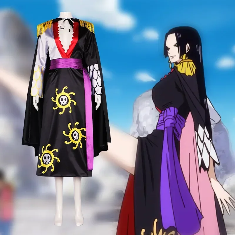 여성용 할로윈 섹시한 블랙 의상, 계단식 핸콕 코스프레 코스튬, 밴시 애니메이션 기모노 원피스, 성인용 할로윈 코스튬