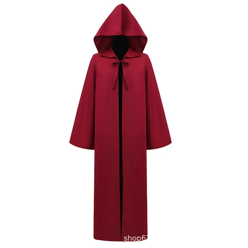 Monge com capuz vestes capa frade medieval renascentista sacerdote adulto cosplay traje halloween feiticeiro manto cosplay traje - Image 5