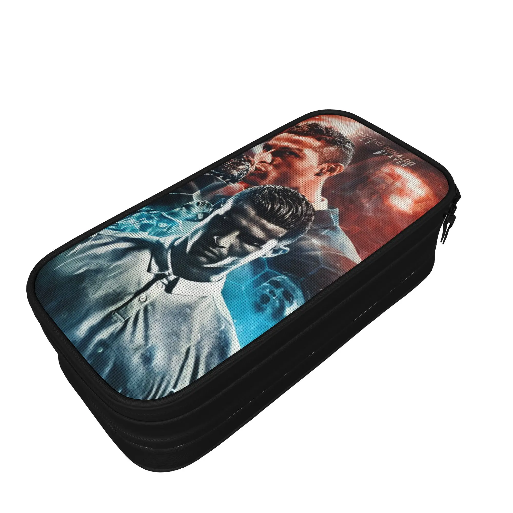 Football Legend 90s Pencil Case Fashion  CR-7 Pen Box Bag for Student Big Capacity Students School Zipper Pencilcases