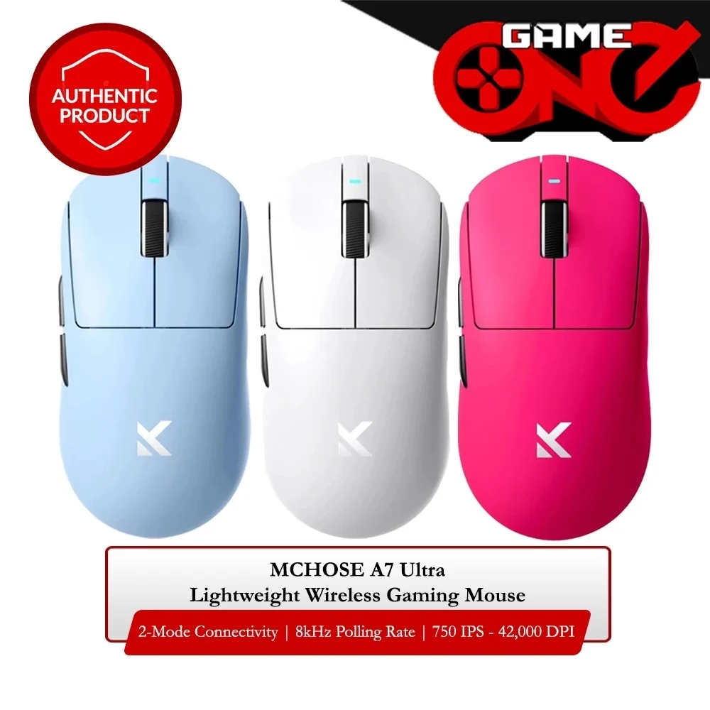 

Mchose A7 Ultra Three-Mode 59g Lightweight Wireless Gaming Mouse 42000Dpi Accuracy Dual 8K Return Rate Suitable for Esports, Gaming, and Office Use
