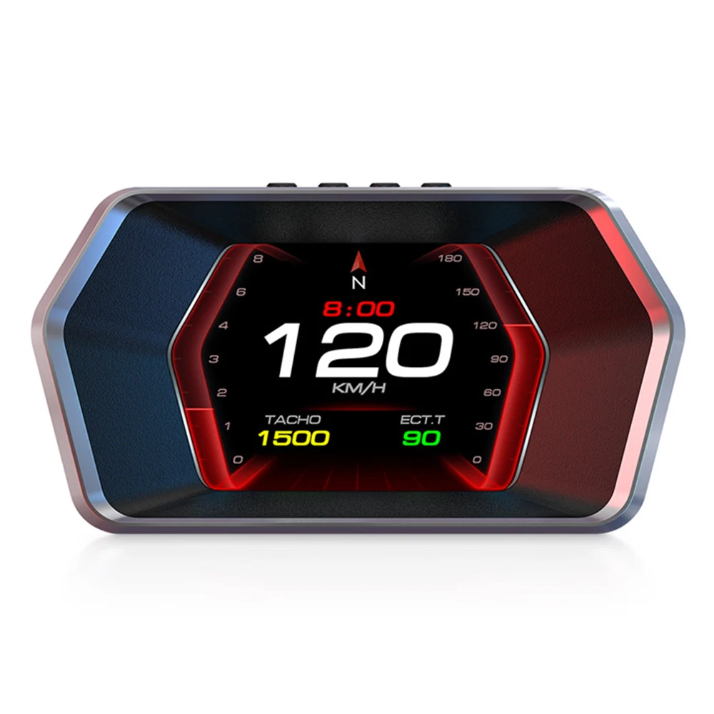 OBD GPS Head Up Display 4.3 Inch Digital Multi Functional Car HUD Clock KMH RPM Mileage Meter Speedometer Overspeed Alarm P17