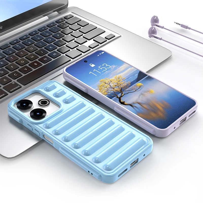 For Xiaomi 14 Luxury 6D Shock-absorbing Capsule Phone Case for Redmi 13C 12 Note 13 Pro Plus  Solid Color Cover for Redmi Note13