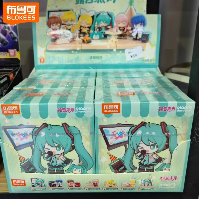 Image of Blokees Hatsune Miku Terrace Party Serie Blind Box Meiko Kaito Rin Len Zusammengebaute Actionfiguren Modellspielzeug Geschenk für Anime-Fans