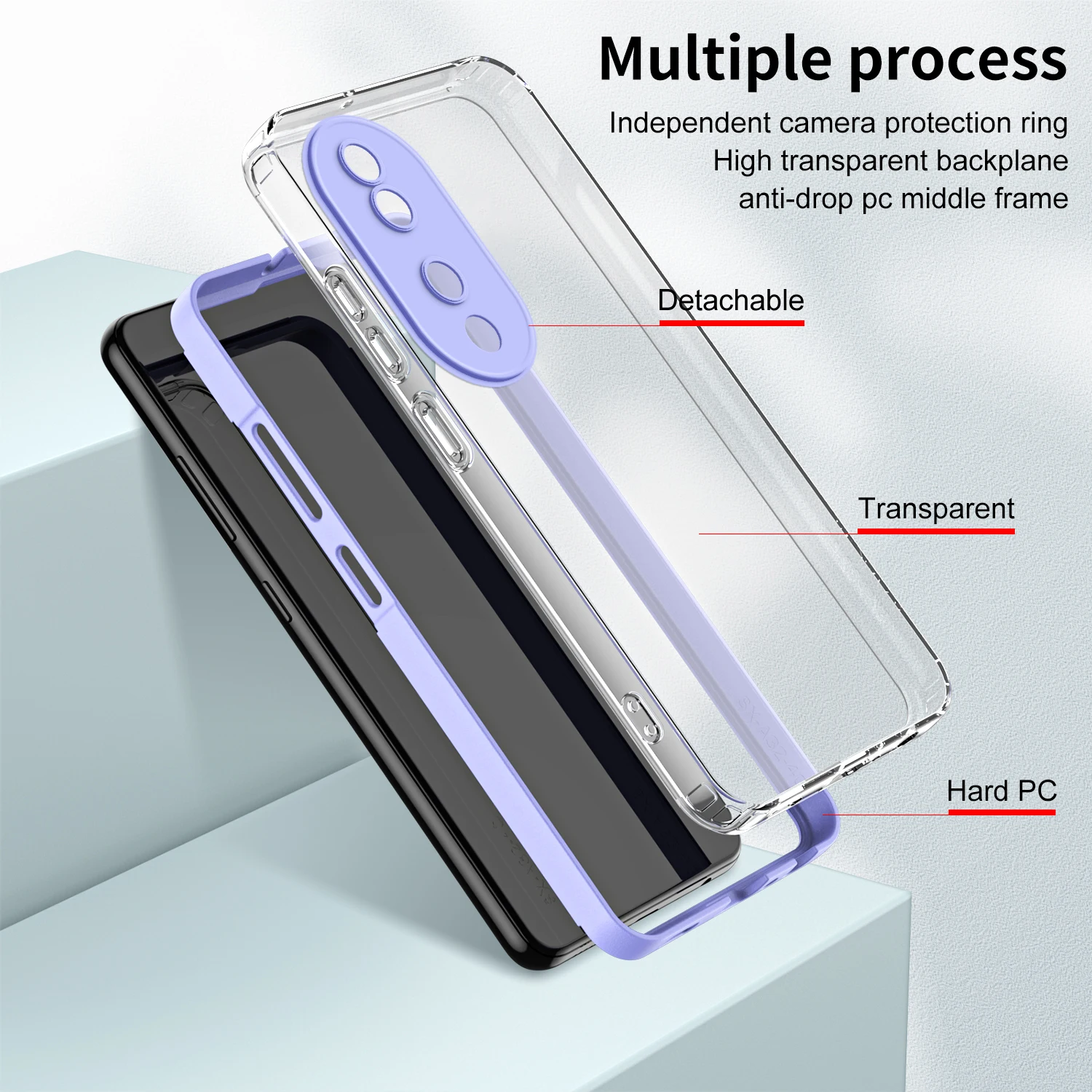 Clear Case for Huawei Honor X7b 3 IN 1 Frame Full Camera Silicone Protection Phone Cover HonorX7b CLK-LX1 CLK-LX2 CLK-LX3 Coque