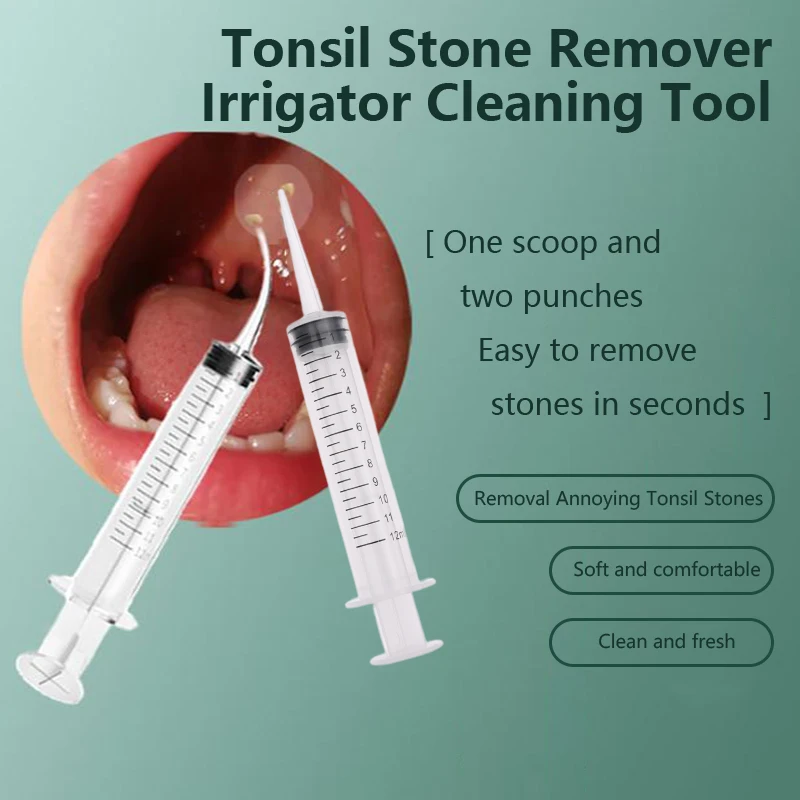 12ml Oral Care Tonsil Socket Irrigator Dental Irrigation Syringe With Curved Tip Disposable Dental Instrument For Dentist Use