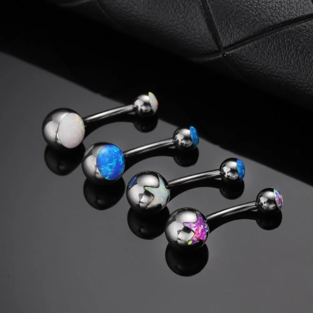 مثير مادة التيتانيوم حلقات زر البطن منحني استرخى تصميم ثقب البطن مجوهرات حلقات البطن النساء المجوهرات