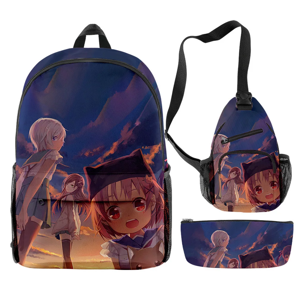 

Cartoon Novelty Cool School-Live 3D Print 3pcs/Set pupil School Bags Travel Laptop Backpack Chest Bag Pencil Case