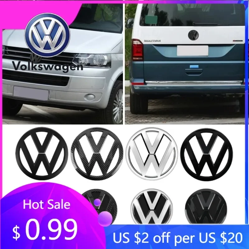 

For VW Volkswagen Jetta MK5 Golf Volkswagen Caravelle T6 2015-2021 ABS Gloss Black Front Grille & Trunk Logo Conversion Kit Embl