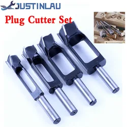 JUSTINLAU Straight And Round Wood Plug Hole Cutter Plug Cutting Drill Take Steel Knife Log Tenon Cork Woodworking Drilling Tools