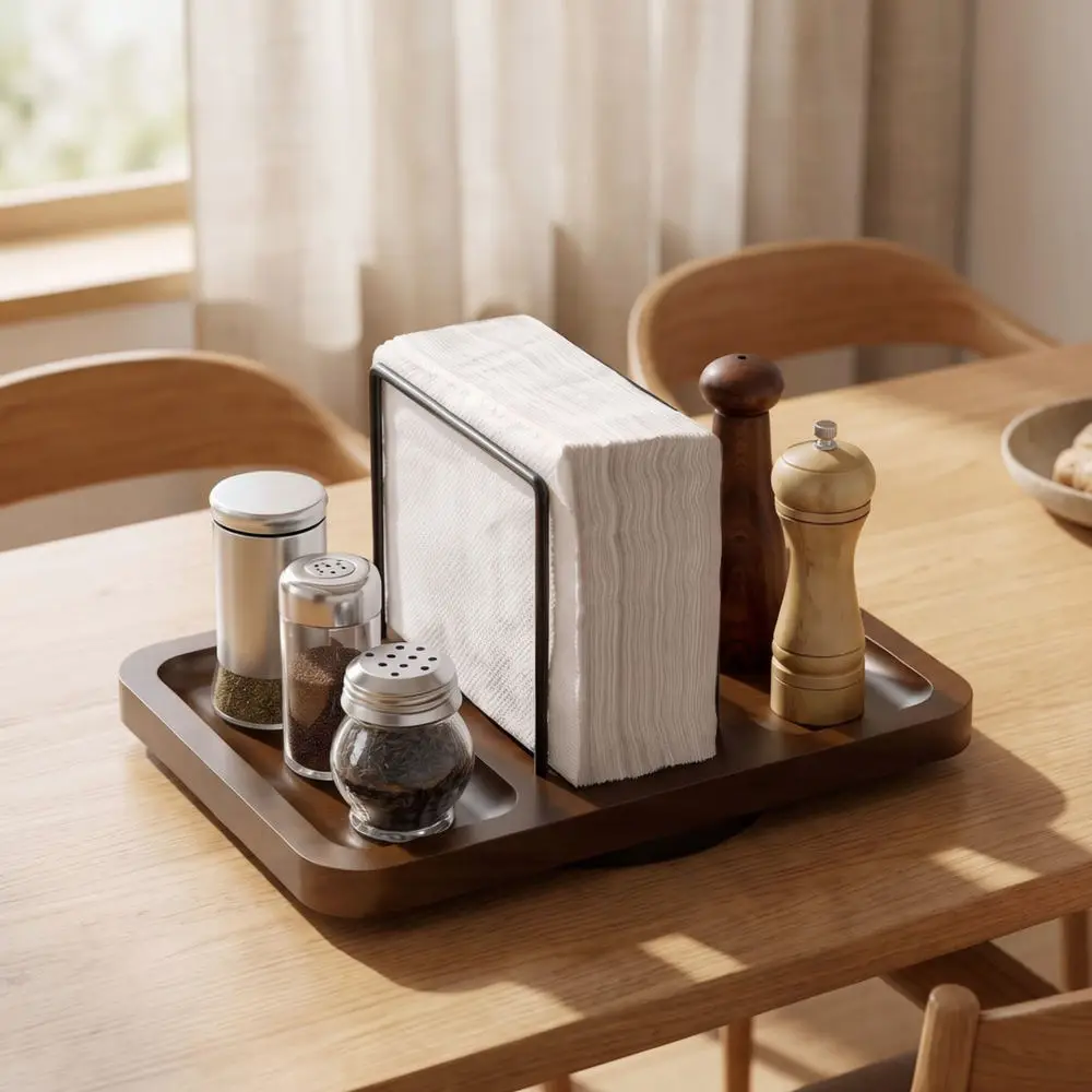 360 Rotating Tabletop Storage Rack Modern Kitchen Organizer For Spice Bottles Tissue Remote Control Snacks Home Tray