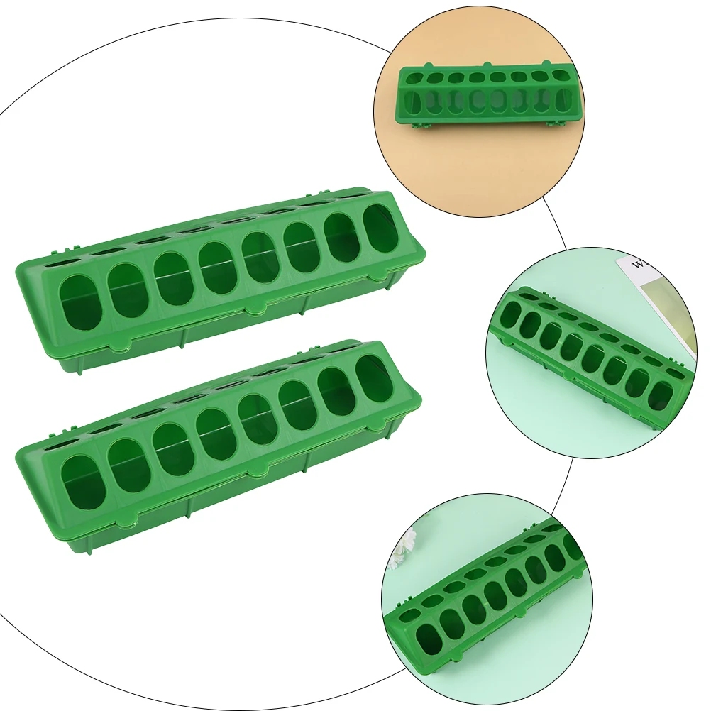 

2pcs Plastic Pigeon Feeding Containers Anti-Drop Bird Food Bowl For Cage Yard Garden Outdoor Durable Bird Feeder Trough Utensil