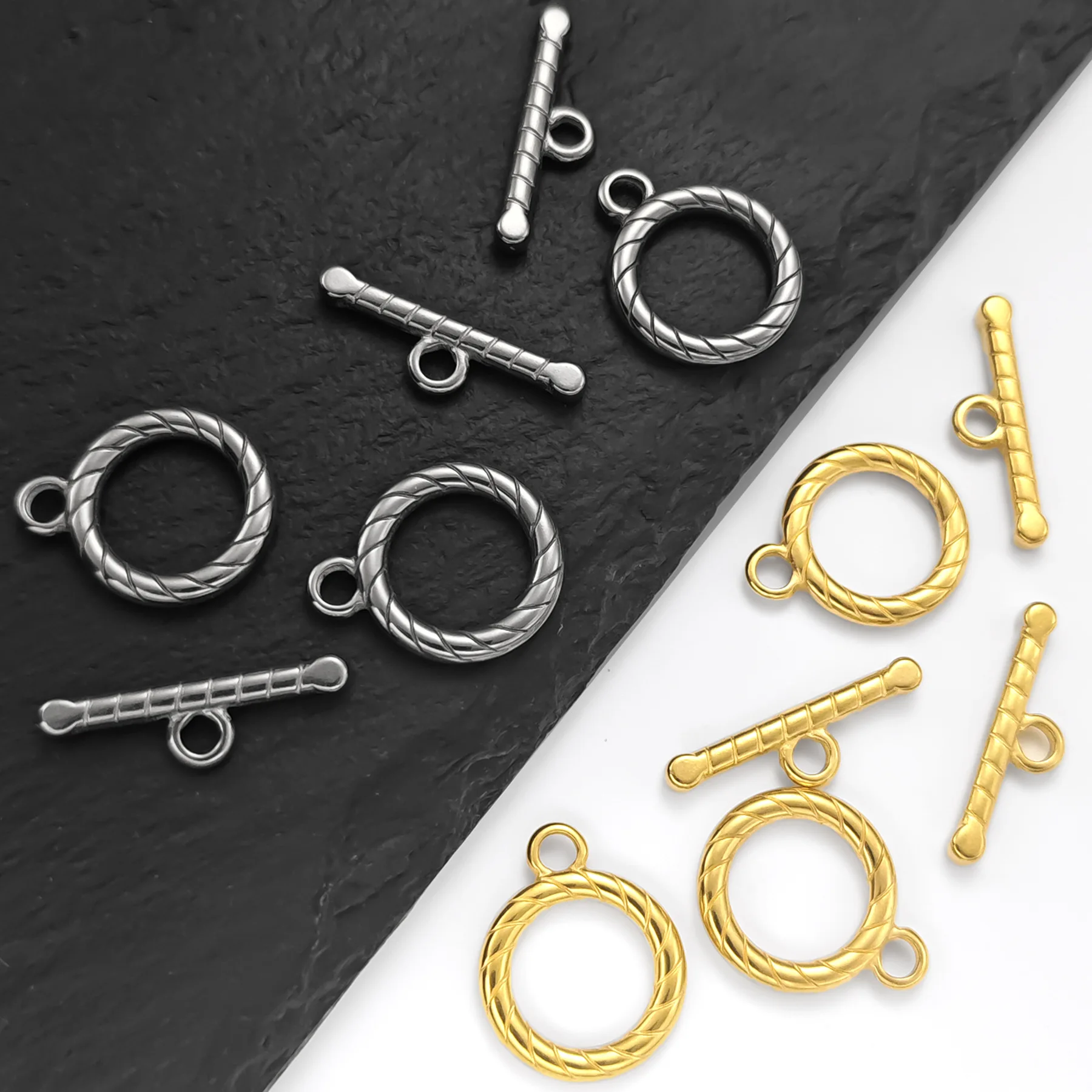 

2/5Pcs PVD Stainless Steel Twill Die Casting OT Clasps DIY Make Bracelet Necklace End Connectors for Jewelry Crafting Supplies