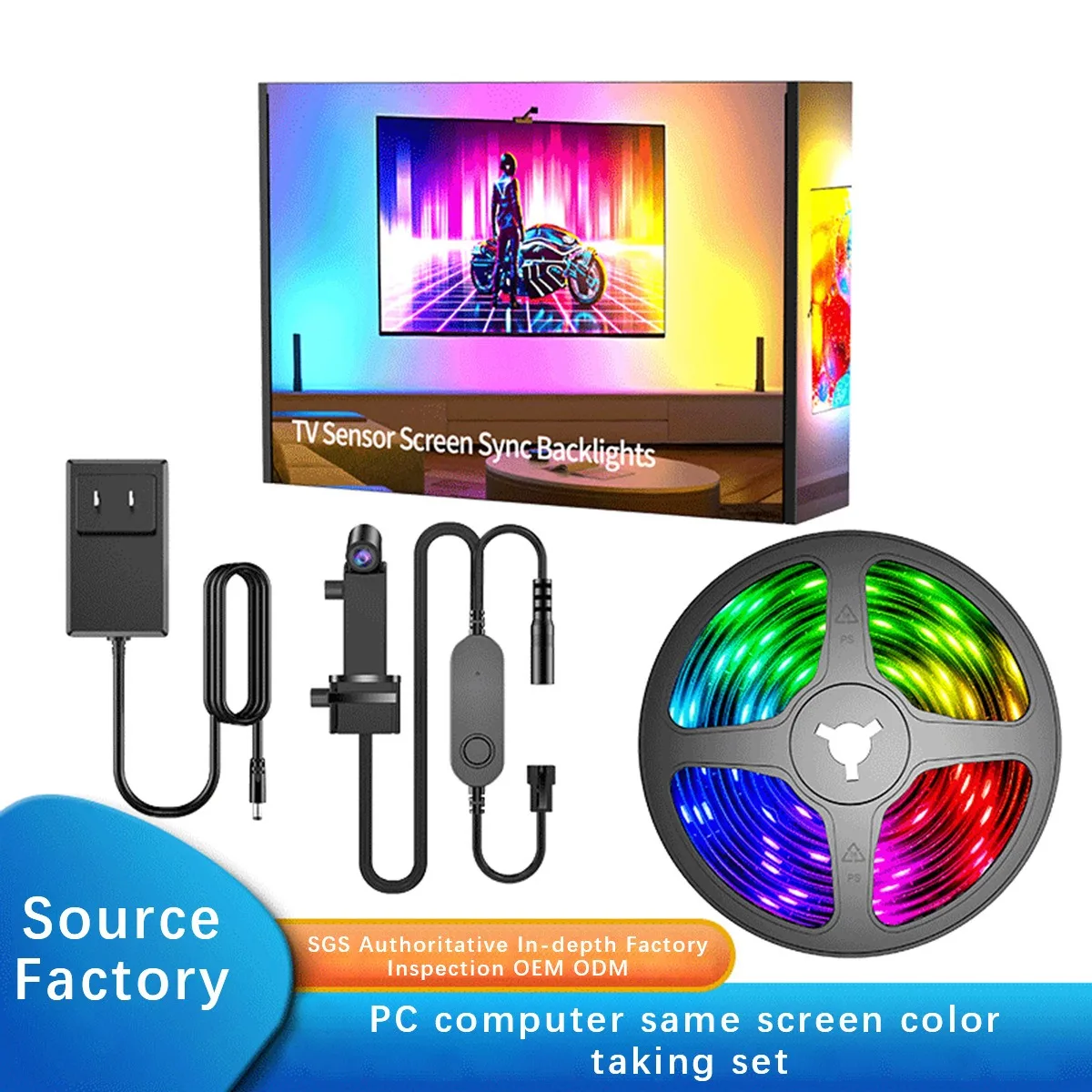 Graffiti APP TV screen colour picker RGB full colour LED TV background smart sync strip light