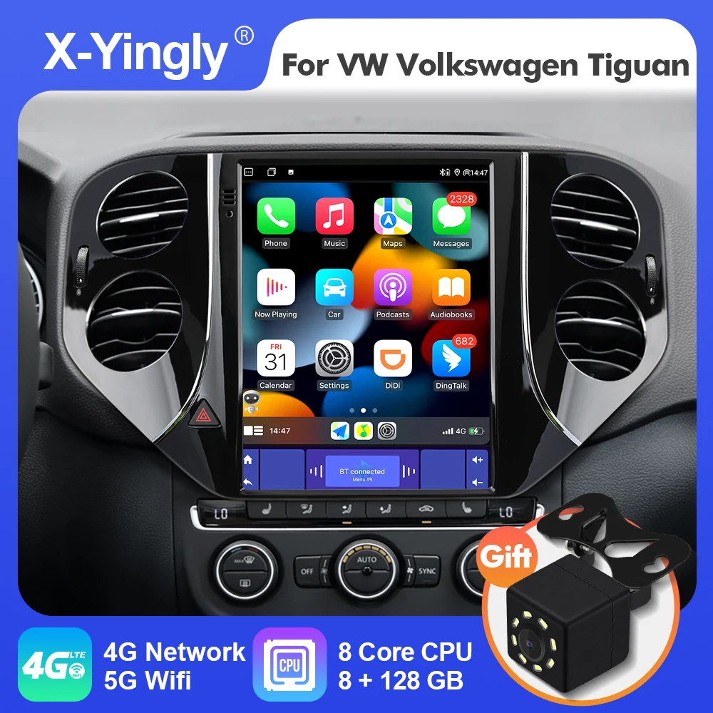 

Android 12 Car Radio Multimedia Player for VW Volkswagen Tiguan 2010-2016 Tesla Style Navigation Carplay 4G 2 Din