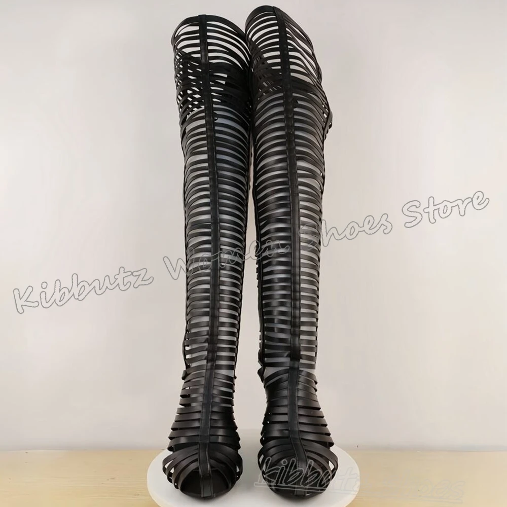 Sandali Roma Stivali sopra il ginocchio in pelle tinta unita moda lusso elegante conciso novità scarpe da donna sexy nuova estate slip-on