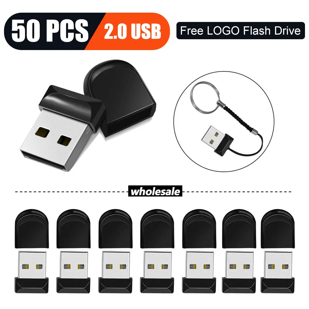 슈퍼 미니 USB 플래시 드라이브, 펜 드라이브, 방수 USB 2.0 메모리 스틱 선물, 64G, 32GB, 16GB, 8GB, 4GB, 50PCs/로트