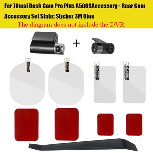 Para 70mai Dash Cam Pro Plus A500S accesorio + conjunto de accesorios de leva trasera pegamento adhesivo estático, accesorios especiales DVR para coche