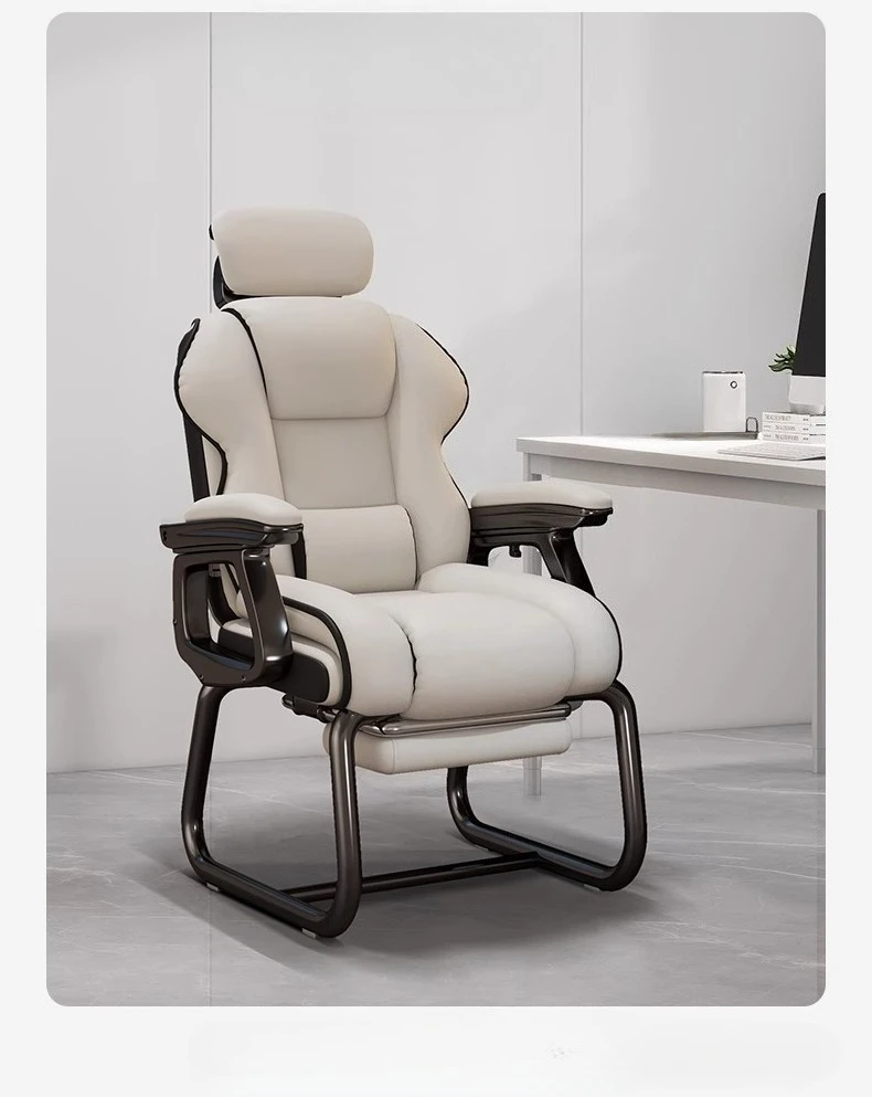 Office Chair Reclining Ergonomic Desk Chair 3D Adjustable Headrest PU Leather Computer Gaming Chair for Home Bedroom