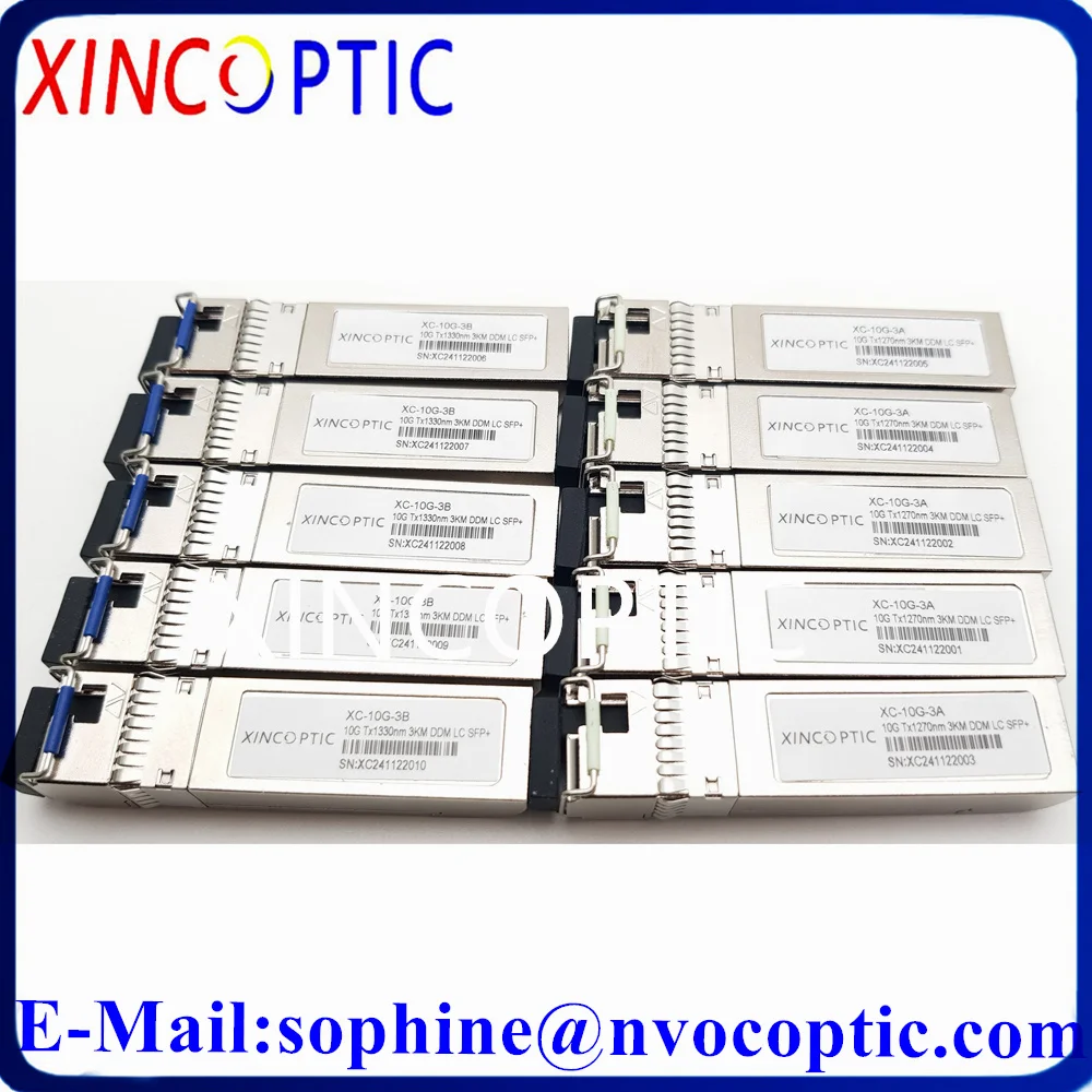 10Pairs 10G SFP+ Optical Transceiver,10G 3KM 1270/1330nm BIDI SM Simplex SFP Module LC Connector DOM Compatible Cisco Switch