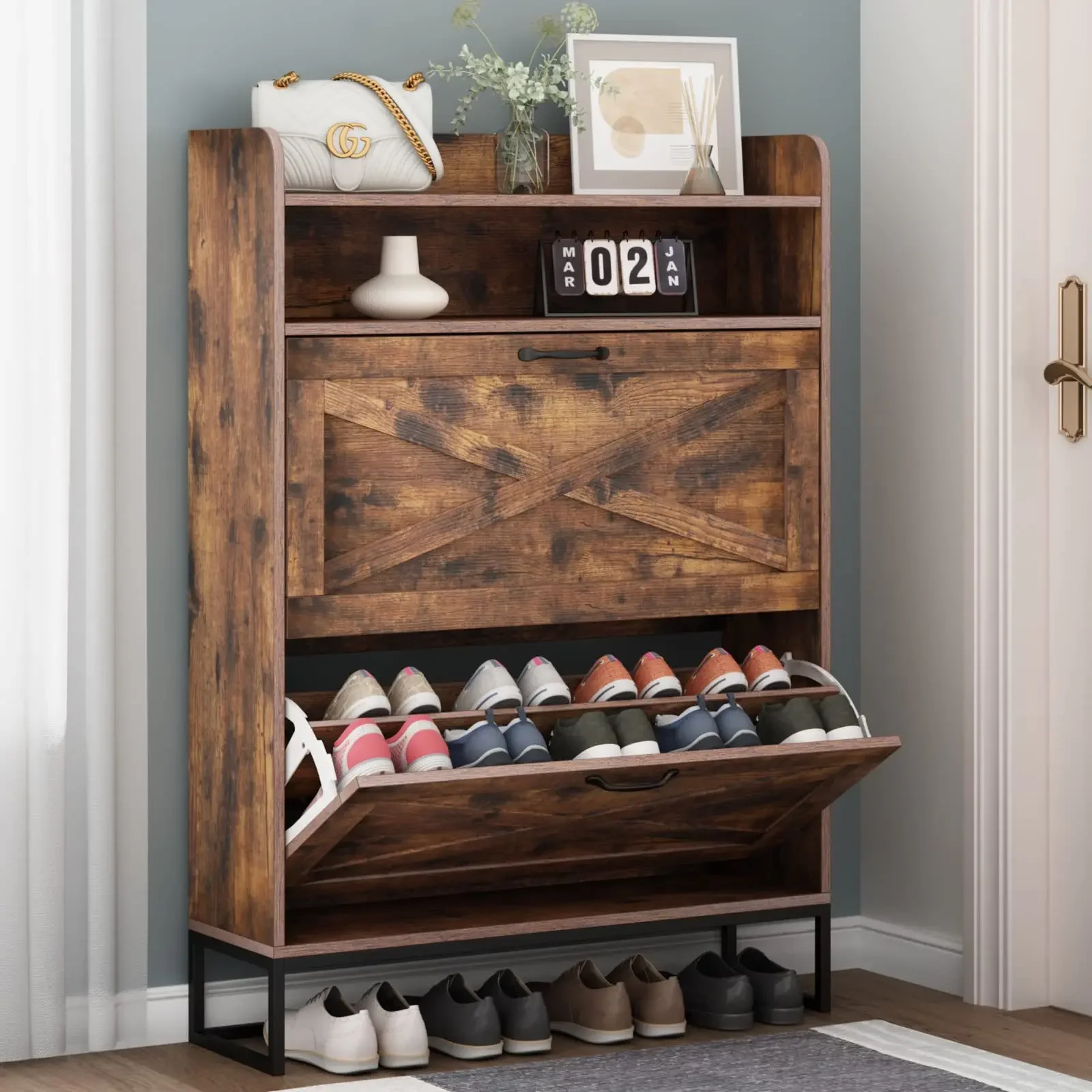 Factory direct sales workers enter the doorstep shoe cabinet for household use, modern and minimalist shoe