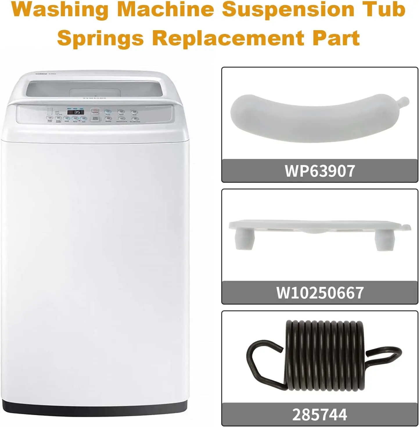Imagem -03 - Conjunto Máquina de Lavar Roupa Kit Apto para Whirlpool Kenmore Maytag Suspensão Primavera Contrapeso Contrapeso Banheira Wear Almofada Peças
