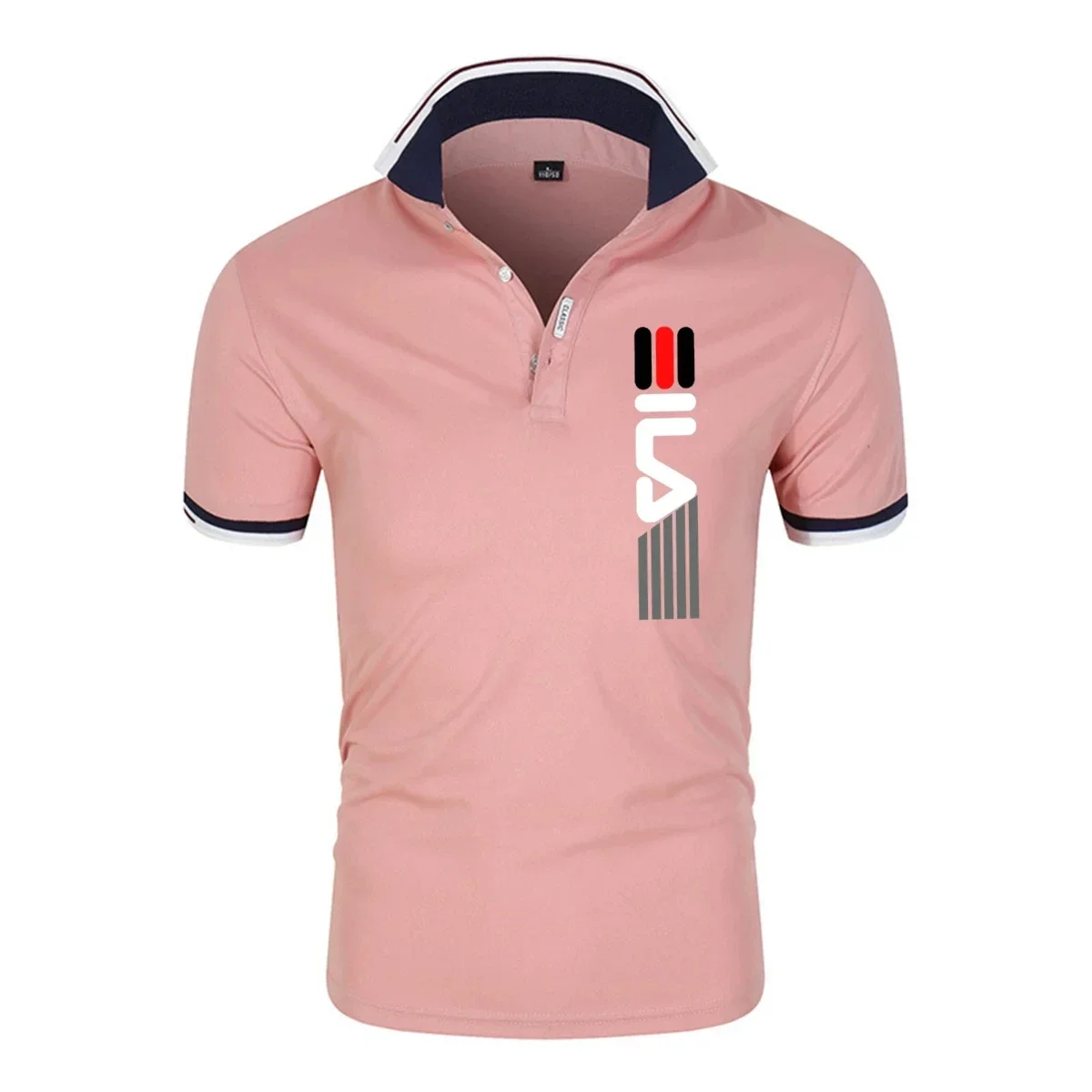 Summer New Men's Lapel Anti-pilling Polo Shirt Printing Short Sleeve Casual Business Fashion Slim Fit