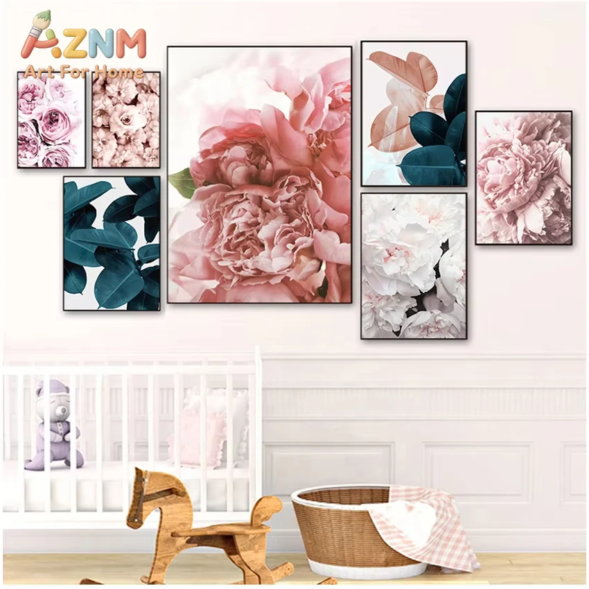 

1 шт. художественные принты для украшения дома и гостиной, классические постеры и картины с изображением роз и пионов на стену.