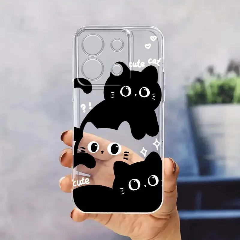 

Anime Cat Pattern Phone Case For Xiaomi Redmi 10 11 K30 K40 K50 K60 K70 Pro Prime Plus Ultra Zoom 5G Transparent