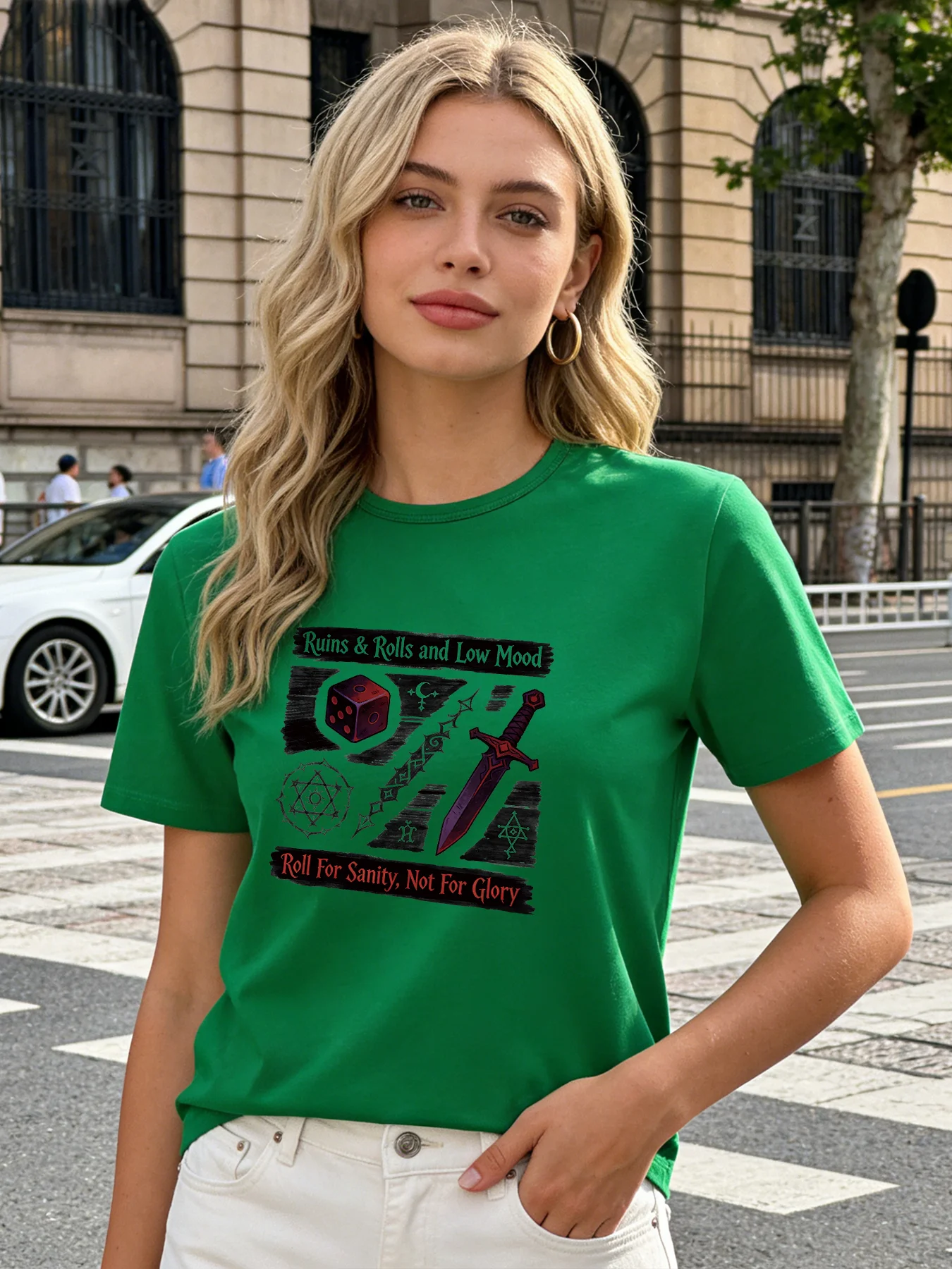 

2026 Spring/Summer New Women's Fashionable and Unique Printed Multi-Color Round Neck Casual Top/T-Shirt