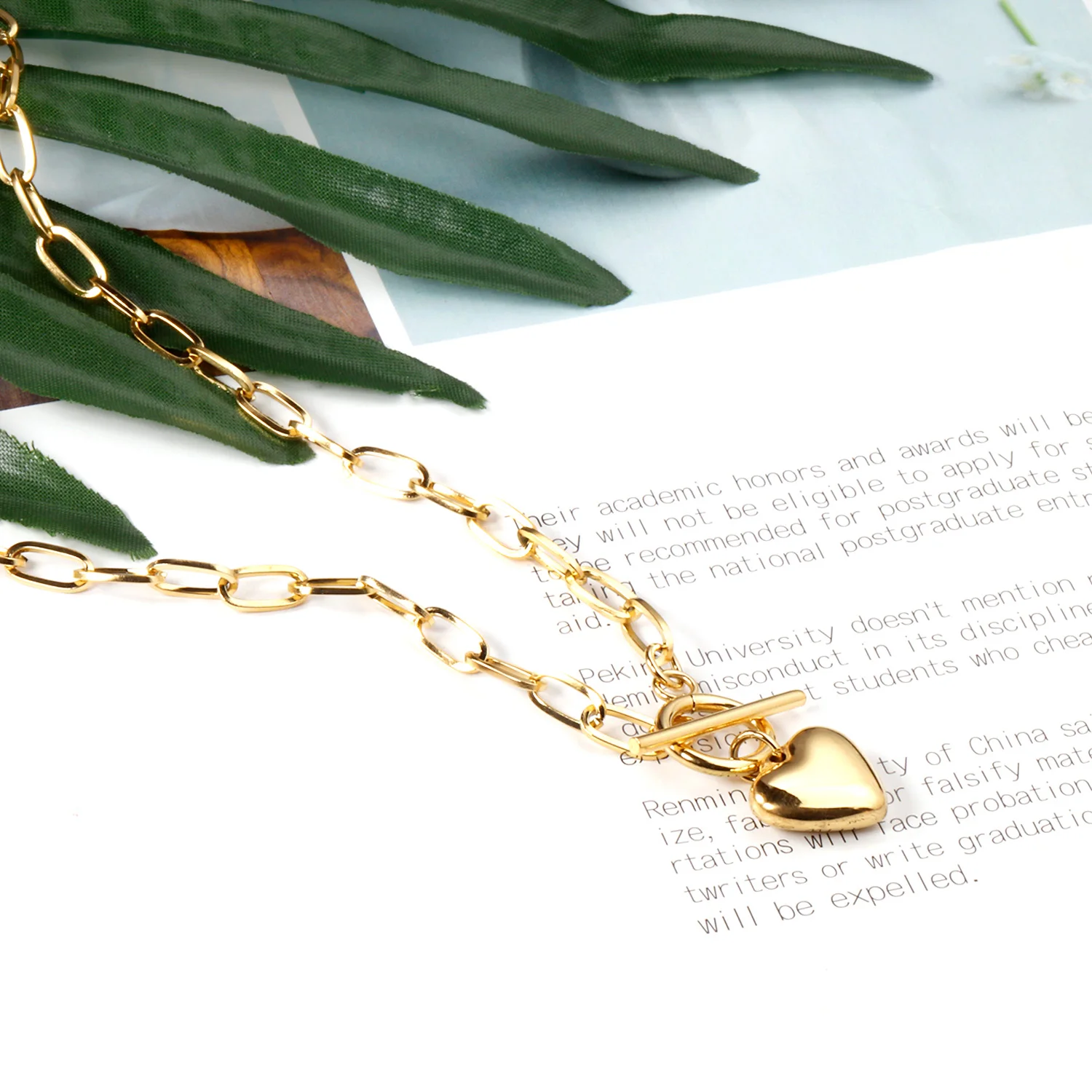 LUXUSTEEL Punk Heart Pendant Cuban Link Chains For Women Stainless Steel Collars Bow Knot Necklaces Wedding Jewelry Gifts