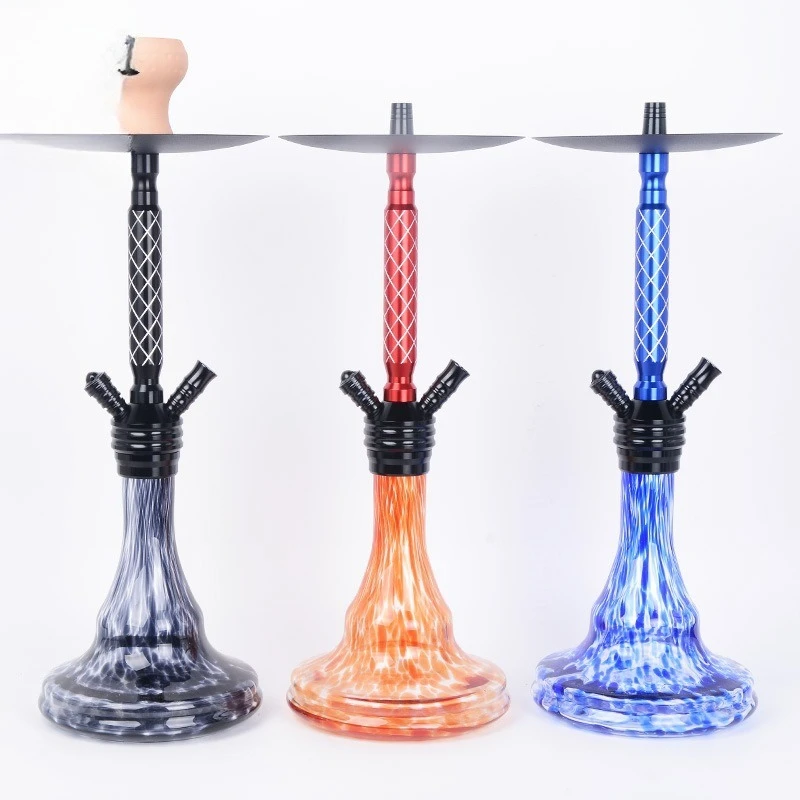 

Double tube Yiwh factory spot medium aluminum alloy hookah black