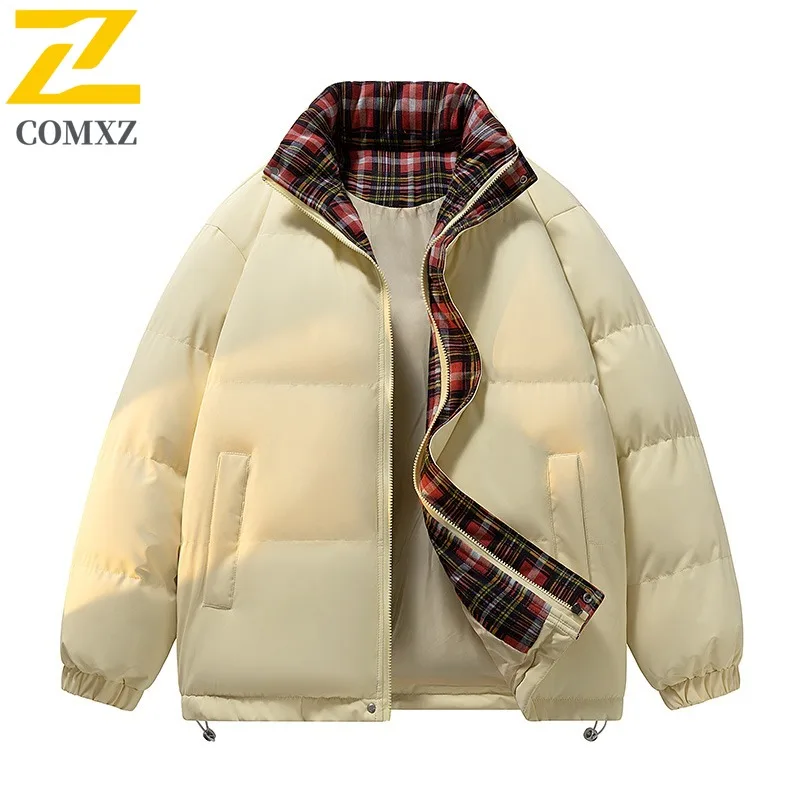 

2025 High End Winter Jacket Men's Trend Brand Thick Warm Down Cotton Padded Parka Casual Stand Collar Cold Proof Padding Coat