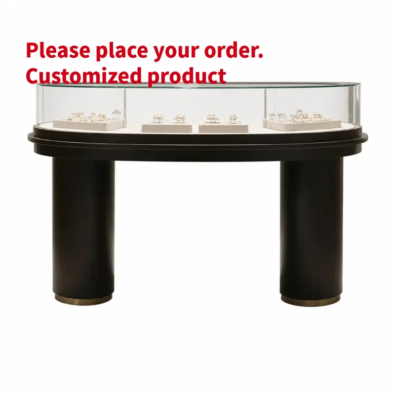 custom.Customized Luxury Glass Jewelry Display LED Lighting Showcase Cabinet Watch Store Retail Shop Fittings
