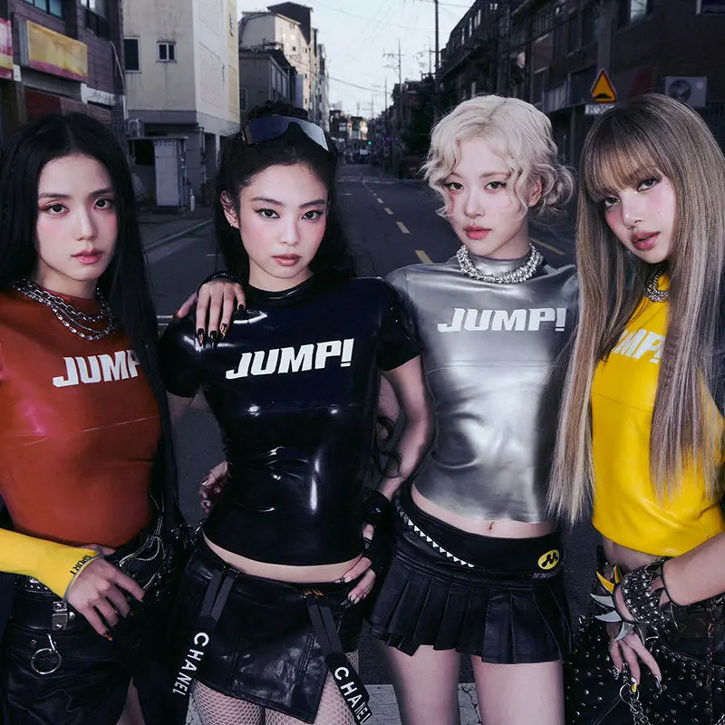 تي شيرتات قصيرة الاكمام طباعة دعم الملابس القفز أغنية واحدة جين Zhixiu جيني ليزا بارك Caiyin القطن الأميرة كم عالية الياقة #2