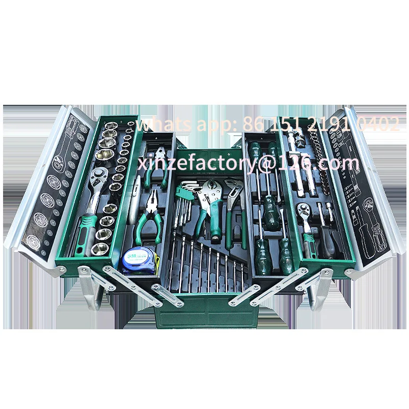 

Customizable Auto Repair Machine Repair Sleeve 85PC Auto Repair Tool Set, Ratchet Wrench Chrome Vanadium Steel Combination Disas