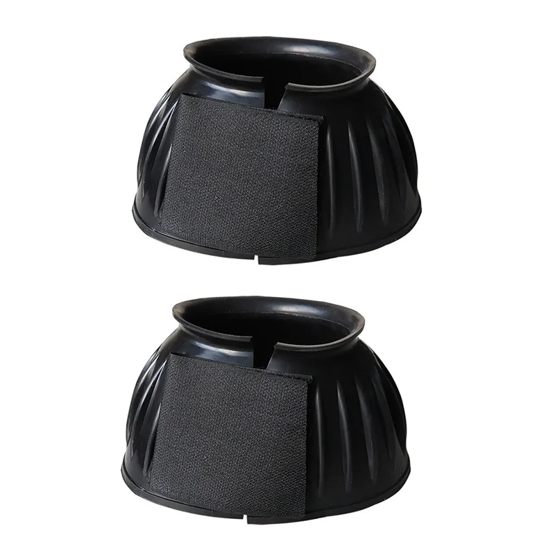 AEB0-2Pcs المطاط جرس الأحذية الزائدة الحصان الأحذية لينة الخيول الأحذية واقية والعتاد الملحقات لمعدات التدريب #4